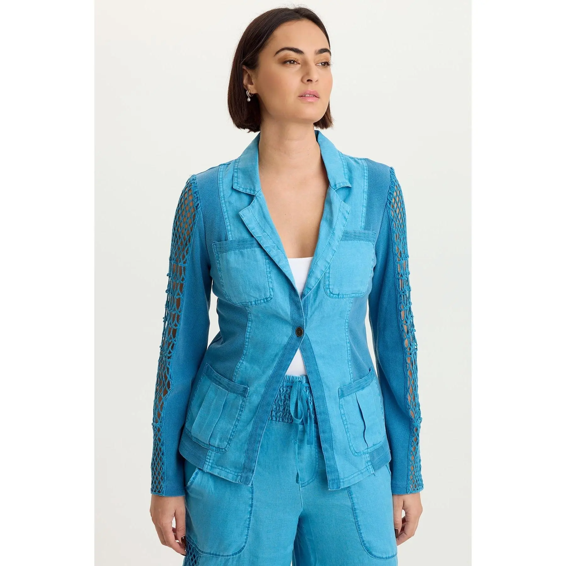 Mackie Linen Crochet Jacket