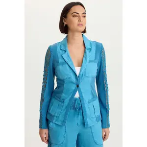 Mackie Linen Crochet Jacket