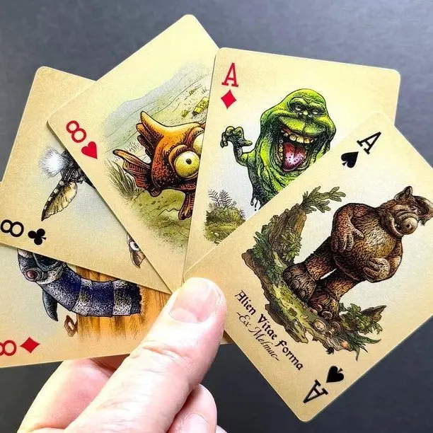 Unnatural History Vintage Playing Cards, Classic Poker 54 Card Deck, Collector Gift