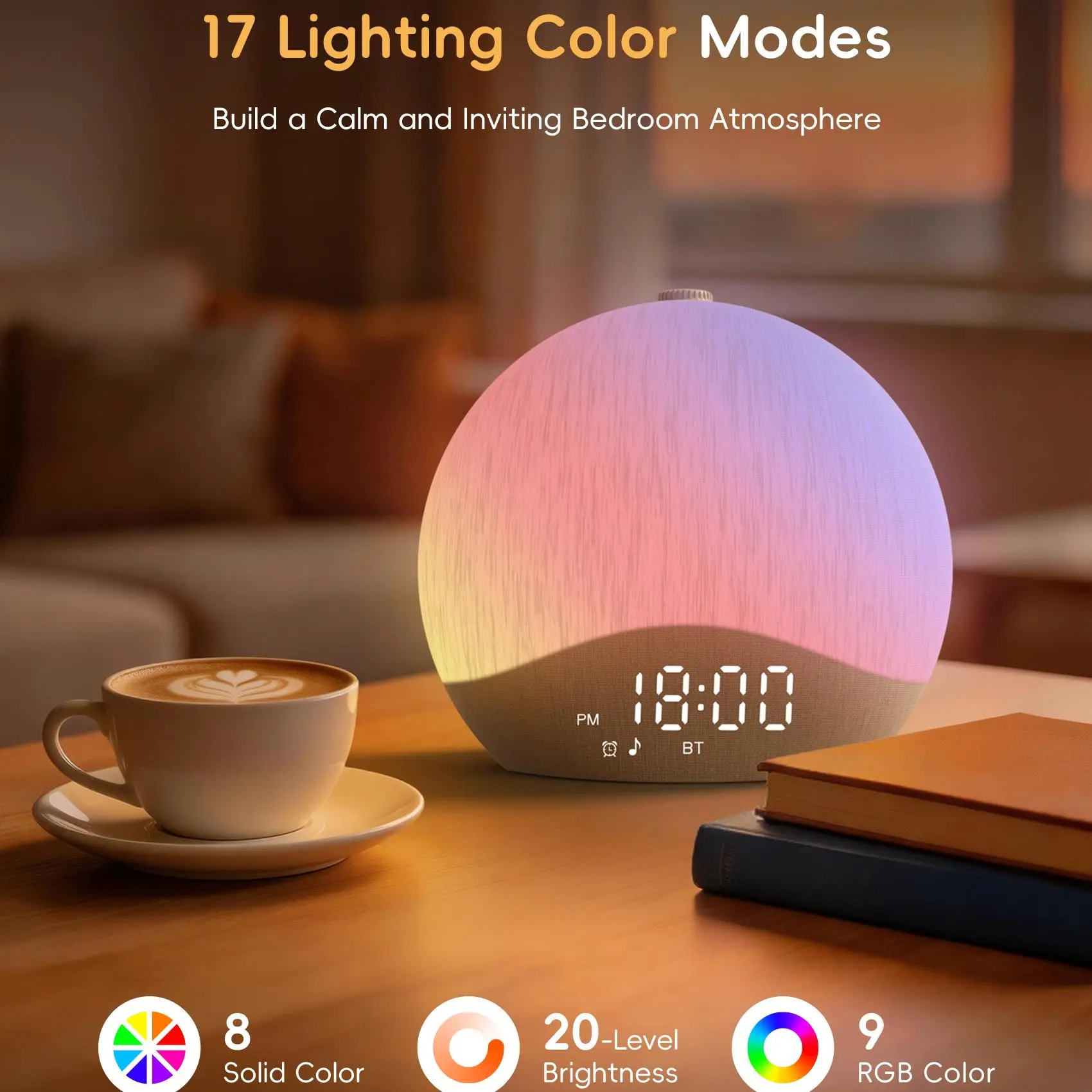 ecozy Upgraded Sunrise Alarm Clock for Heavy Sleepers, Smart Wake