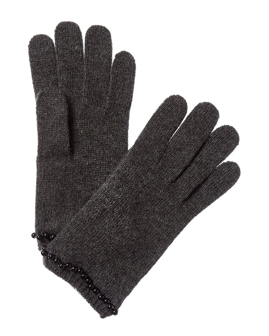 Portolano Pearls On Cuff Cashmere Gloves