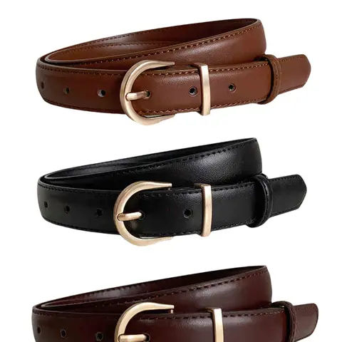 Women's Simple Style Plain Color Belt, Casual Trendy PU Leather Belt, Fashionable Clothes Accessories for Daily & Party Decoration, Casual Dress Belt, Casual Trendy Waistband, Fashion Belts, Belts for Dresses