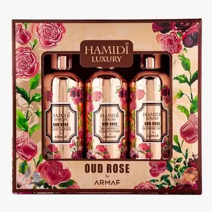 Hamidi Luxury Oud Rose Gift Set 95ml (shower Gel + Body Lotion + Shampoo Conditioner) Cosmetic Comfort
