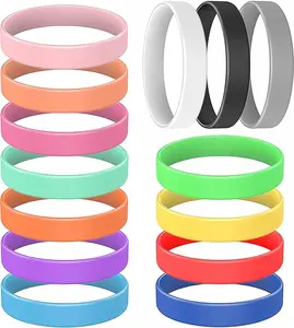 Rubber Bracelets 14 Pcs Silicone Bracelet Men Rubber Wristbands Mixed