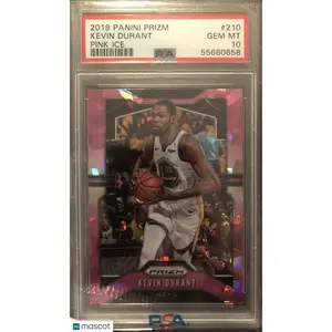 Kevin Durant PSA 2019 Panini Pink Ice Prizm #210 10 Gem Mint Golden St. Warriors