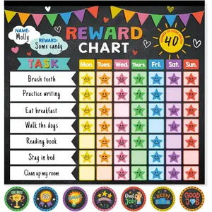 Chart for , Behavior Chore Chart for  at ,26 Black Chore Charts,1960  Stickers,56  Stickers,Incentive Chore Chart to Develop Responsibility and Good Habits