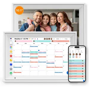 Digital Calendar 10.1''  Calendar for Family Schedules, WiFi  Calendar Built-in 32GB Memory, 1280 * 800 IPS  Touchscreen Interactive Family Planner & Meal Planner-White