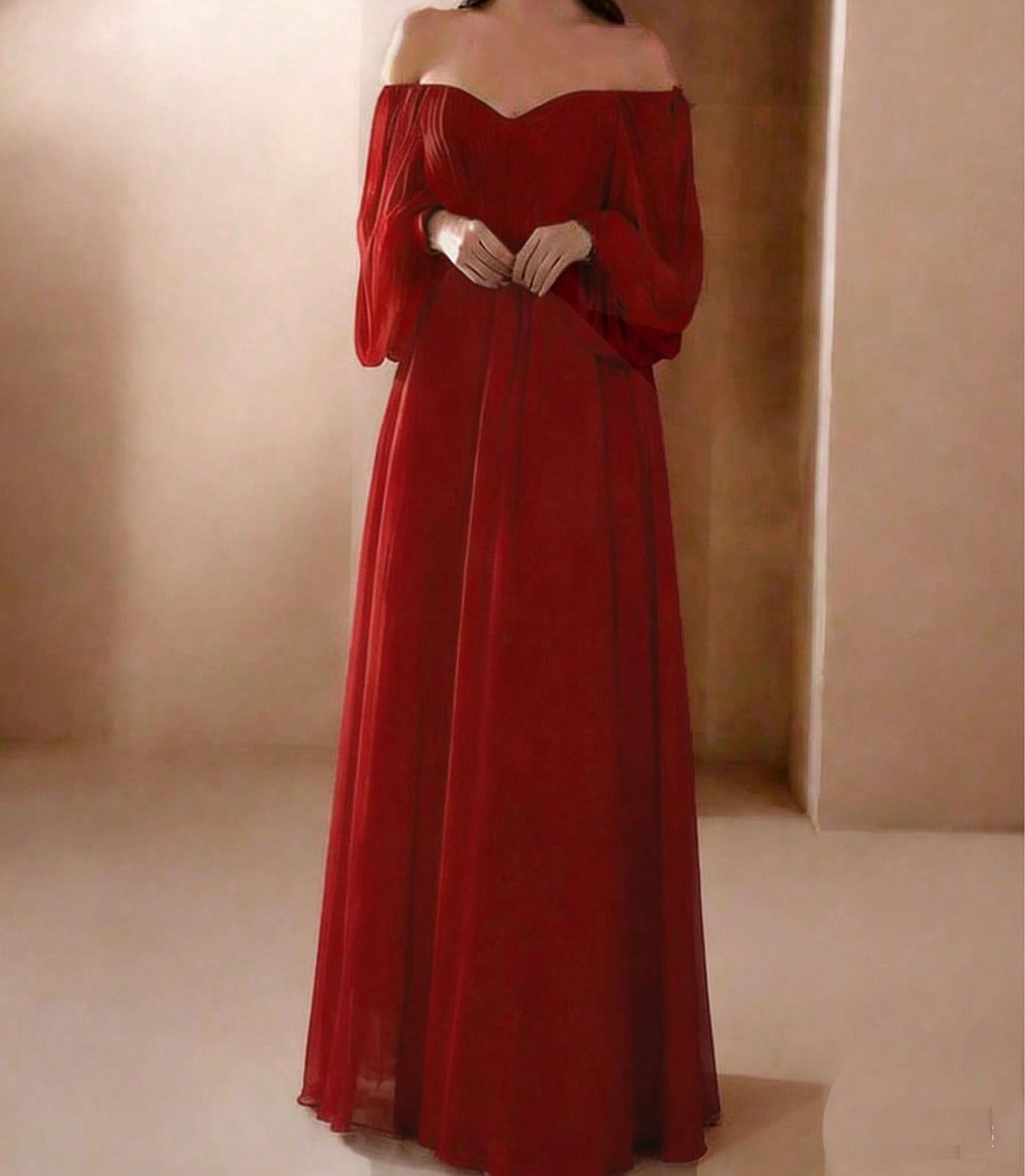 Elegant Off Shoulder Bodycon Long Dress