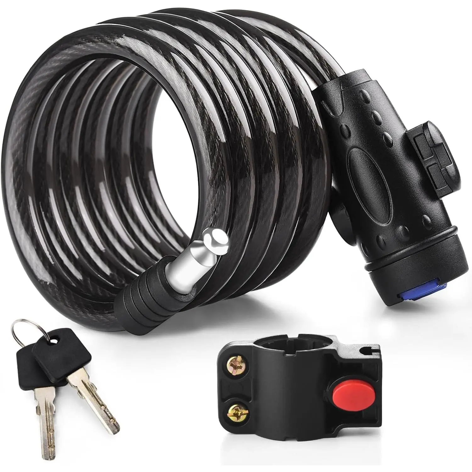 Lock, [4ft/1.2m]    Locks with 2 , Weatherproof Heavy Duty  Lock  Anti-   with Mounting Bracket for , Scooter, Ebike