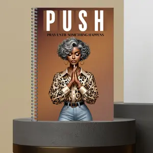 10. Made to Order P.U.S.H. Pray Until Something Happens Silver Women Prayer Journal Matte Hard Cover