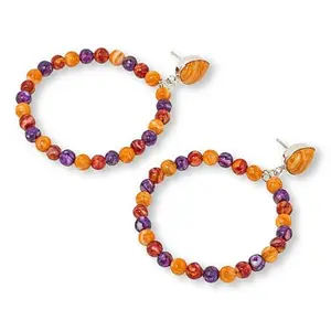 Mine Finds by Jay King Multicolor Spiny Oyster Shell Bead Hoop Drop Earrings