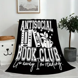 Antis Socials Book Clubs Go Aways I'M Reading Bookworms Coffee Blanket Larges Blanket Throw Blankets for Women, 280Gsm Flannel Blanket Available in Multiple Sizes, Suitable for All Seasons, Lightweight And Portable, Suitable for O