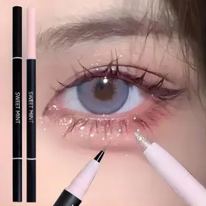 Mulitfuntional Double Ended Lying Silkworm Pencil Highlighter Makeup Pen Nude Liquid Contour Liner Liquid Eyeliner Pen Eye Brightener Make Up Stick