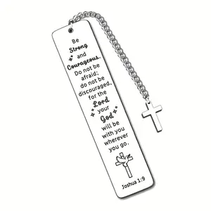 Stainless Steel Bookmark, Cross Pendant Commemorative Bookmark, Book Lovers Gift, Back To School, School Supplies, Stationery Supplies