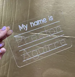 Name Tracing Boards Acrylic-Preschool Pre K-Transitional Kindergarten TK-Educational-Gift-Practice-Present-Trace-Customizable Personalizable-PreK-Preschool-Homeschool-Back to School