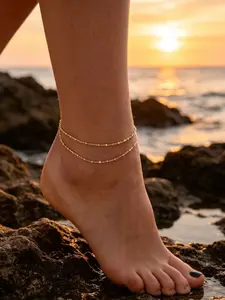 2026 New Bohemian Beach Style Double Layer Anklet, Unique Luxury Summer Footwear Accessory, Trendy Fashion Jewelry, Boho Anklet