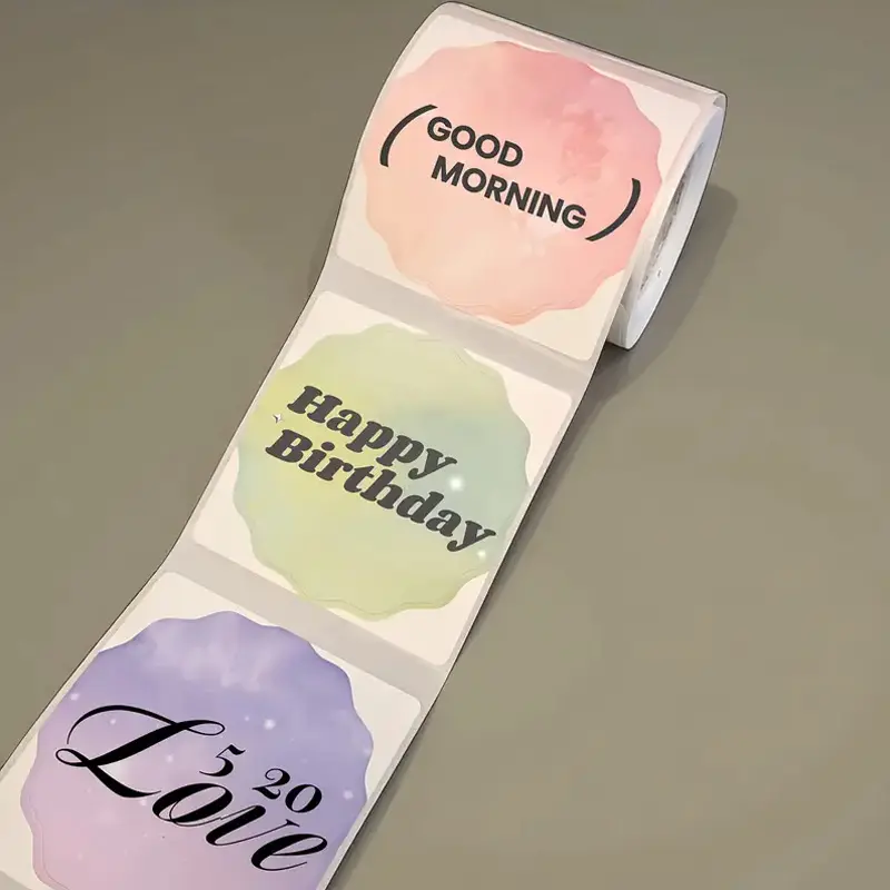 Gradient Color Thermal Label Stickers, 5mm X 5mm, Direct Thermal Labels, Thermal Printing Labels, 1 Roll, Compatible with Phomemo & Marklife Printers, Perfect for Home Use