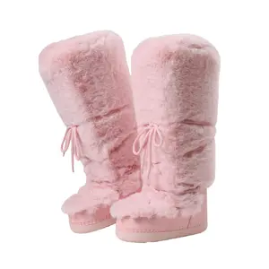 EROCALL Faux Fur Boots for Women knee-high snow boots Furry Water Resistant Snow Boots for Women - Anti-Slip with Cotton Sponge Lined Rubber Sole SpringStatements