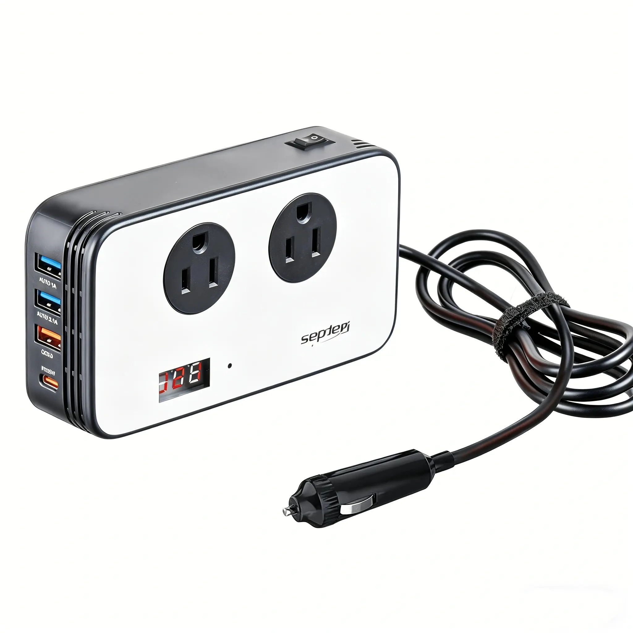 300W Car Power Inverter - DC 12V to 110V AC Converter with PD 25W USB-C, QC3.0 Fast Charge & LCD Display, Car Charger Adapter for Laptops, Mobile Devices