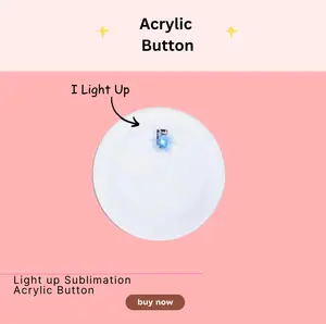 Light up Sublimation Acrylic Pin Badge| Acrylic Button pin | Sublimation button | Flashing Button| Light up Sublimation Lapel Button