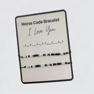 Morse code couple bracelets, long distance couple bracelet, secret message bracelet, i love you bracelet macrame