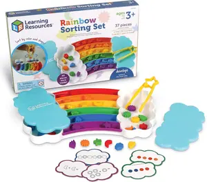 Learning Resources Rainbow Sorting Set , fine motor, sorting, patterning & addition skills, Toddler Educational Toys, sensory tray