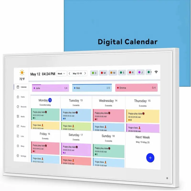 SmartSync Calendar:  15.6-inch Wall Planner Digital Calendar & Chore Chart, Smart Touchscreen Interactive Display for Family