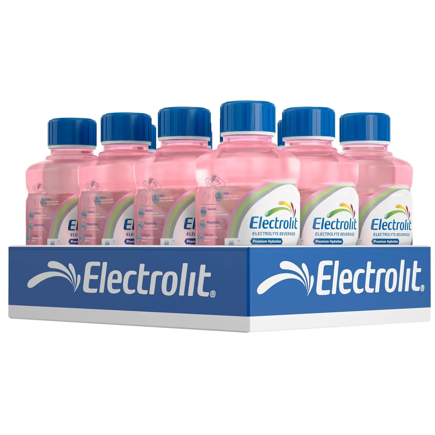 Electrolit, Electrolyte Beverage, Strawberry-Kiwi, 21 Fl Oz (12 Pack) | Hydration Sports Drinks with Electrolytes, Magnesium, Calcium & Potassium, Recovery Drink for Post Workout