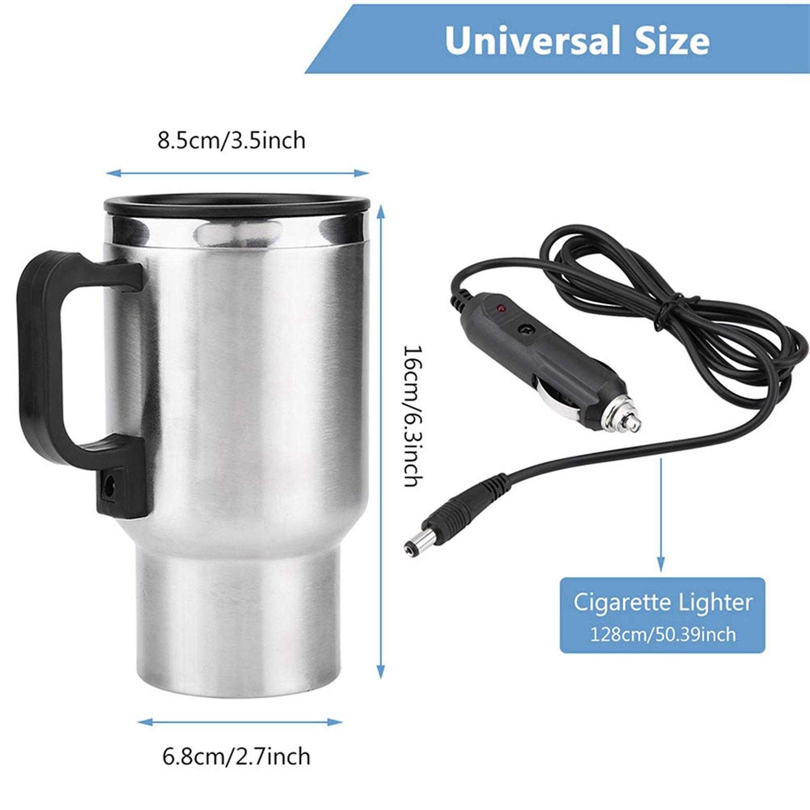 12V 450ml Electric Incar Stainless Steel Travel Heating Cup Coffee Tea Car Cup Mug