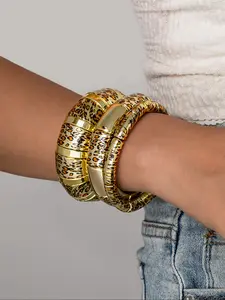 Fashion Leopard Print Elastic Bracelets Set, Acrylic Beaded Stackable Bangles, Daily Wear & Party Accessories, Versatile Design