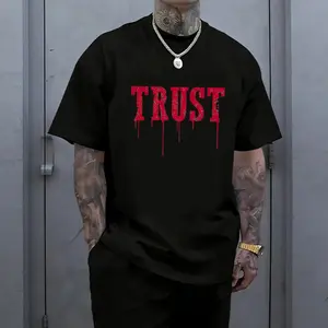 This men's tie-dye T-shirt features a vintage-style "bloodstain" pattern in red. With its loose, oversized fit and edgy urban street aesthetic-a key trend for 2026-it is the perfect choice for vintage-themed parties, street photography, and campus wear.