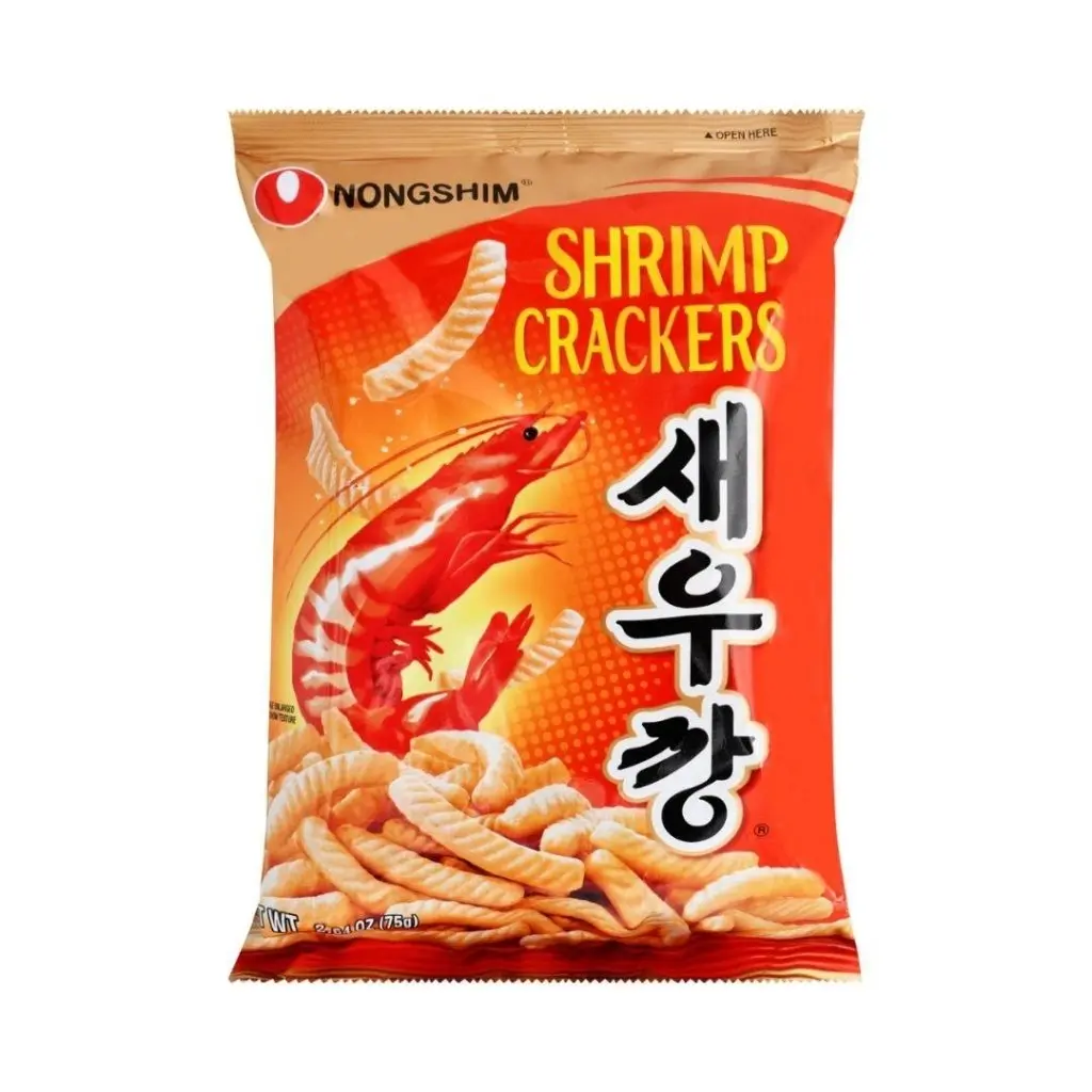 NONGSHIM Crispy Shrimp Cracker - 75g, Salted Savory Umami-Rich Flavor, Crispy Style Crisps & Puffed Snacks, Asian Snacks and Pastries