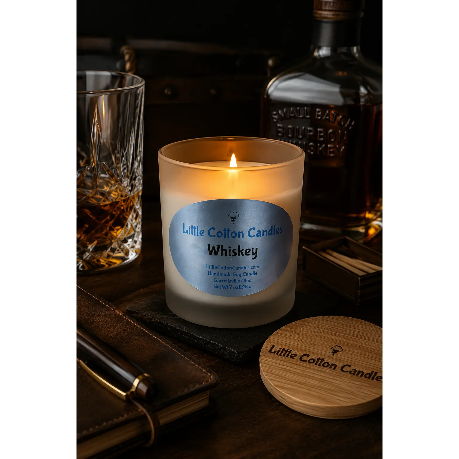 Little Cotton Candles Whiskey Soy Candle - Man Candle (Mandles)