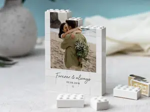 [MADE IN US] Personalised Anniversary Photo Gift, Romantic Keepsake, Custom Building Block Keepsake, Birthday Gift For Couple, Wedding Anniversary