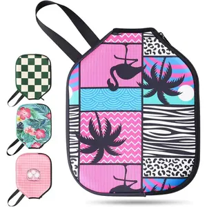Pickleball Paddle Cover, Neoprene Racket Sleeve with Zipper, 11.8" * 9.05" Soft & Durable Pickleball Paddle Protection Cover 1Pc & 2 Pcs