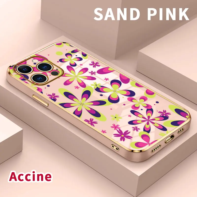 Electroplated Phone Case for iPhone 15 Pro Max 16 14 Plus 13 12 11 Floral Dreamscape Soft TPU Silicone Dirt-proof Easy to Clean Soft Cover Gift