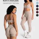 Women's Shane Gillis Gym Outfit Leopard Print Sculpt Workout Set - Built-In Bra Pads, Color Block Seamless Thin Straps, Yoga Pilates Activewear,outdoorfun