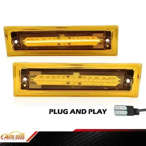 Fit For 81-91 Chevrolet GMC C10 C20 C30 LED Front Side Marker Light Orange Lens
