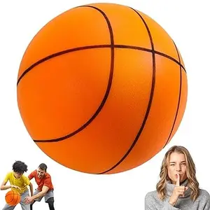 Upgraded Silent Mute Basketball - Indoor Silent Foam Orange Size 5, 8.3-inch Silent Polyurethane Material Basketball - Suitable for Children and Students - Quick Rebound Low-Noise Practice - Impact-Resistant Sports Basketball