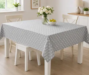 Simply Home Grey Waterproof Tablecloth 52x70 – Spill-Proof PEVA Dining Table Cover