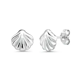 925 Sterling Silver Scallop Stud Earrings, Scallop Studs, Sea Shell Studs, Sea life Jewelry, Hypoallergenic Studs, Scallop Sea Shell Earrings, Dainty Stud Earrings