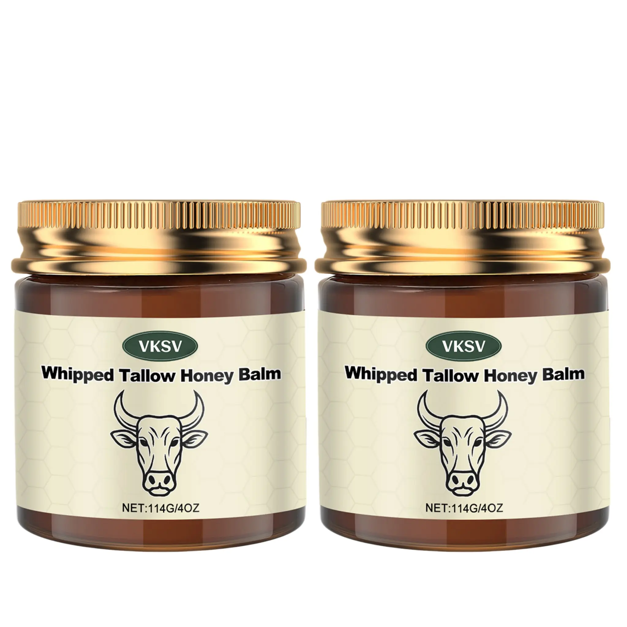 Whipped Grass-Fed Beef Tallow Honey Balm - 4 Oz,Moisturizing Cream for Soft, Smooth Skin - Handmade Mother's Day gift, Body Care, Daily Body Moisturizer, Hydrating Body Balm