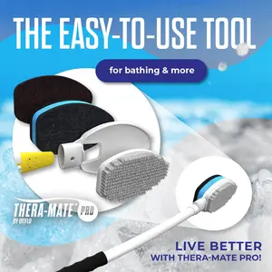 Thera-mate Pro hygiene system for total body care with 7 attachments to inspect, bathe, exfoliate, apply laminate and lotion with telemedicine capability. Extends 24 inches for people with limited range of motion. Designed for diabetics, elderly, obese