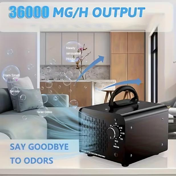 36000mg/h Ozone Generator, Commercial Ozone Machine Odor Removal, High Capacity O3 Ionizer Air Purifier Deodorizer, for Home/Bedroom, Smoke, Pet, And Paint Odor Removal, Timer Function