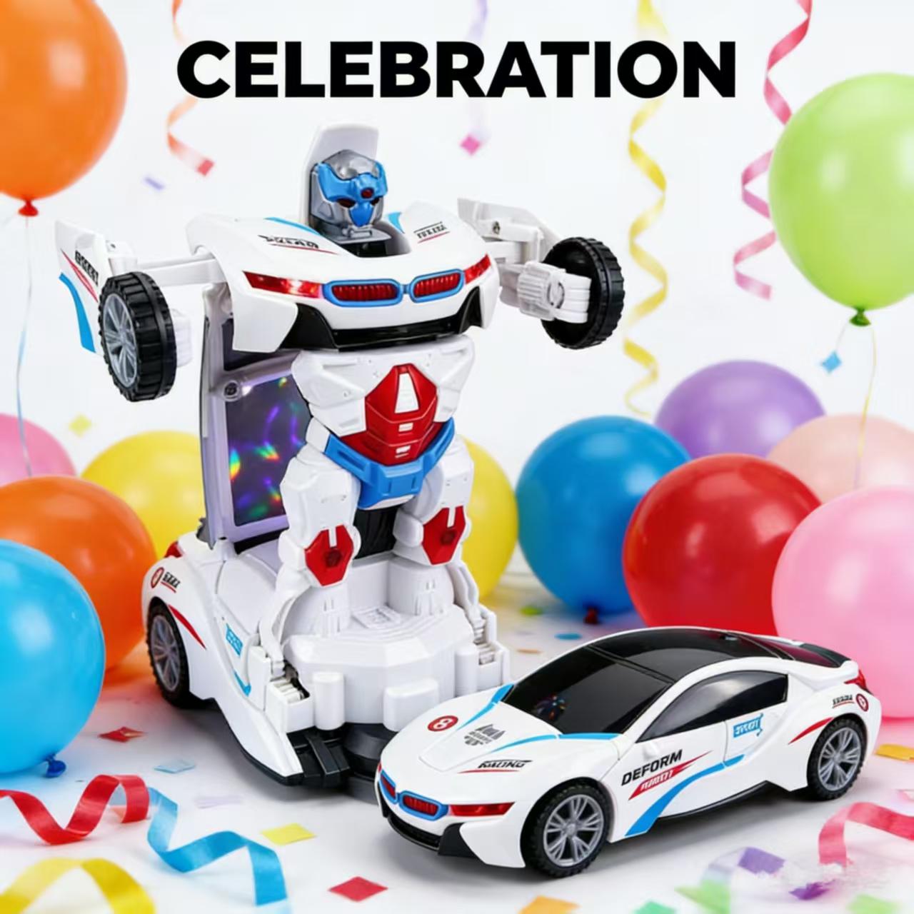 Dual Mode Deformation RC Car,2-in-1 Robot & Racing Vehicle with Bright LED Lights,Deformable Robot Car for All-Age Fun, Realistic Racing & Robot Modes