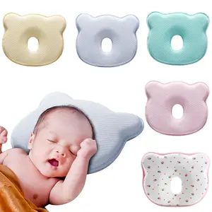 Unisex Memory Foam Portable Baby Pillow Hypoallergenic Prevent Flat Head Neck Support for Infant Sleeping Soft and Cozy Breathable for Bebe Travel