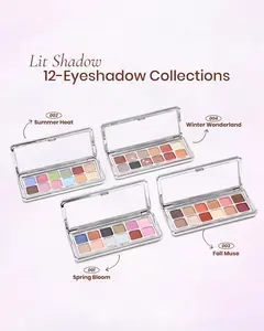 [RUBY VIBE CO] Lit Shadow 12-Eyeshadow Collections - Four Seasons Palette with Winter, Spring, Summer, and Fall Shades for Bold, Soft, or Everyday Looks