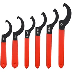 6pcs Coilover Spanner Wrench Set, C-Shape Shock Spanner Hook Wrench Tools, for Suspension System and Shock Adjustment