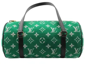 Pre-owned Louis Vuitton Jacquard Velvet Top Handle Bags Green Velvet Papillon