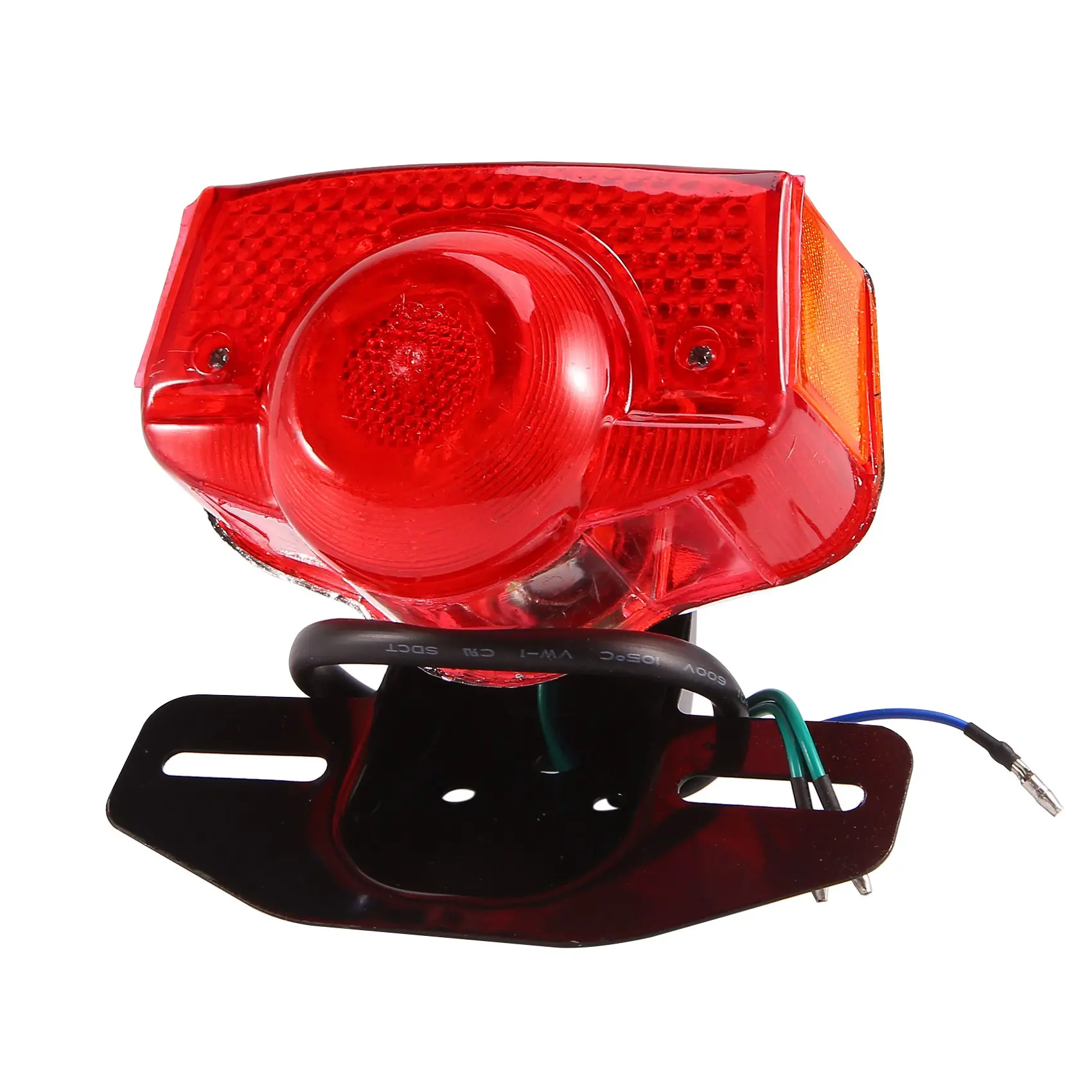 Motorcycle LED Tail Light Assembly with Bulb - Easy-Install Automotive Motorcycle Accessory, Safety Light Kit for Honda CT/CL/XL Series (CT70,CT90,CT125,XL70,CL70,CL90) & Jialing JH70 (Black & Red, Fits Select 70cc,90cc Scooters)